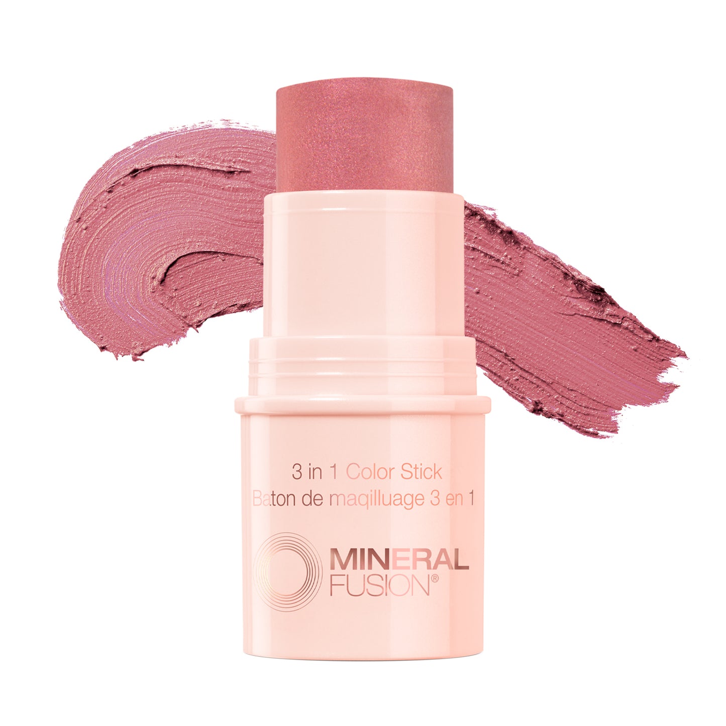 Mineral Fusion 3-in-1 Color Stick with swatches on a white background