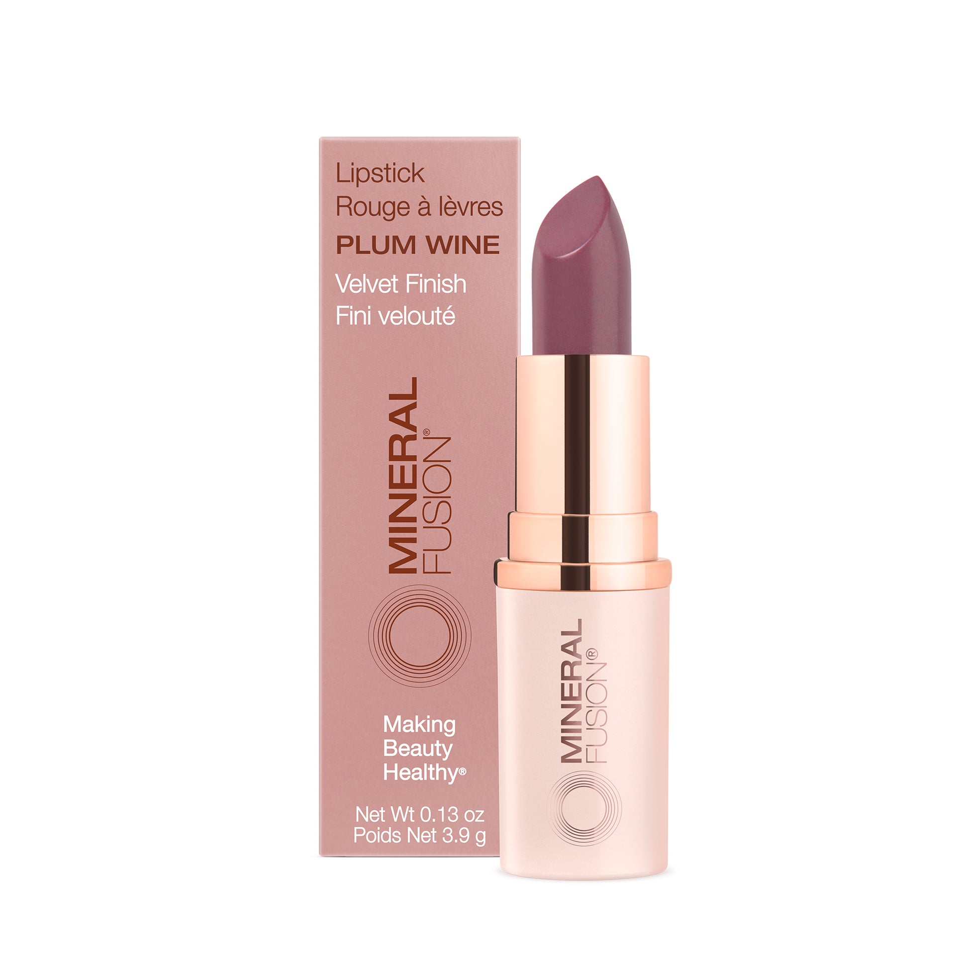 This image features a stylish tube of lipstick in a soft peach shade, labeled "LIPSTICK". The product boasts a "Velvet Finish" and is presented in a sleek, modern packaging with a rose gold accent.