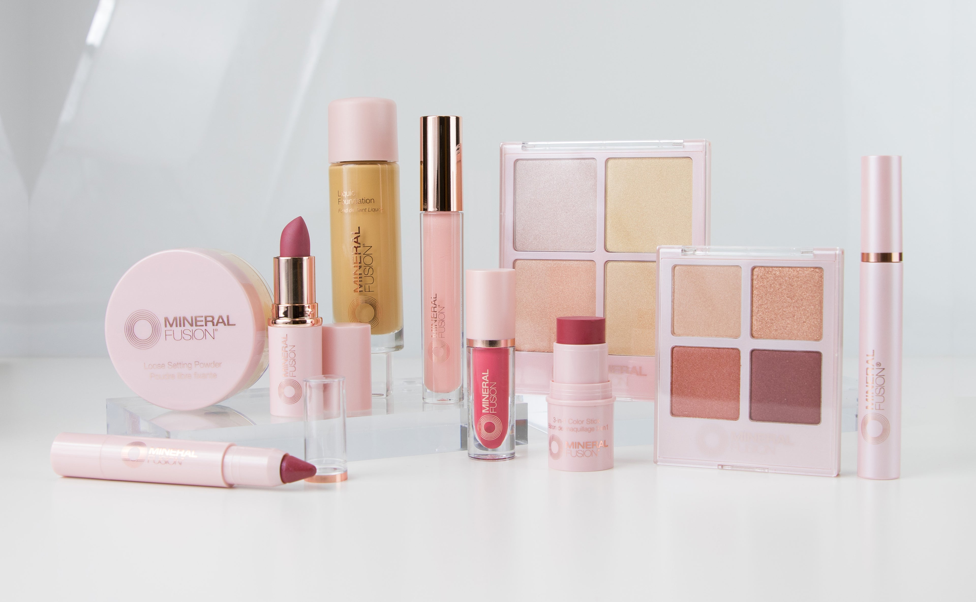 Mineral Fusion makeup products on a white background